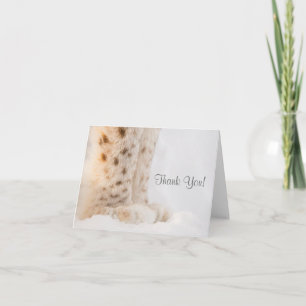 Gracias tarjeta con garras blandas de linx dorado