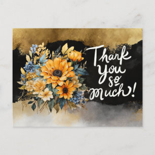 Gracias tarjeta con girasoles