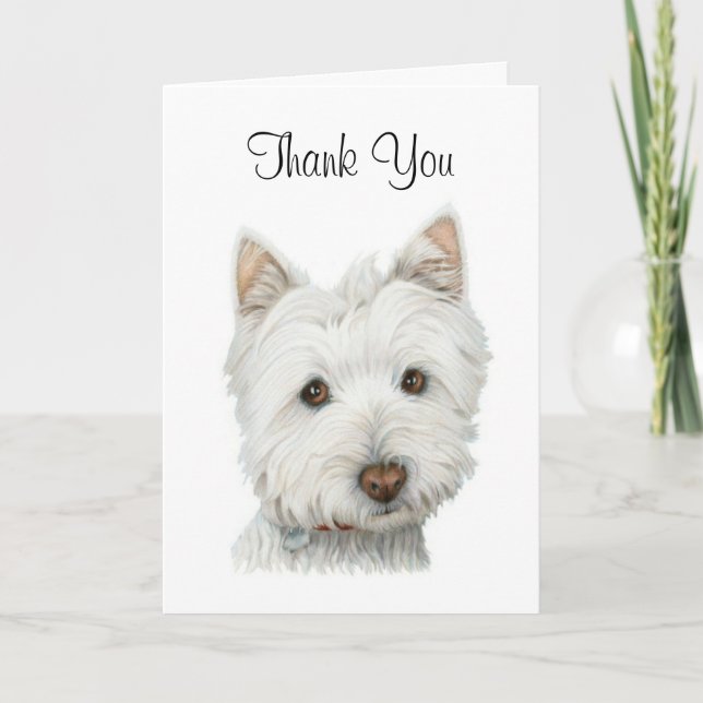 Gracias Tarjeta Cute Westie Dog (Anverso)