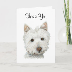 Gracias Tarjeta Cute Westie Dog