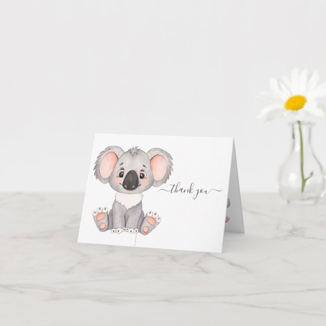 Gracias Tarjeta de acuarela Koala (Planta pequeña)