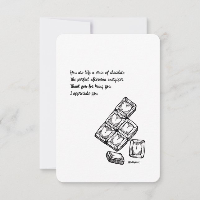 Gracias, tarjeta de agradecimiento - Chocolate, pl (Anverso)