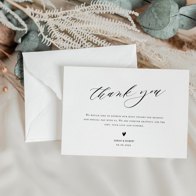 GRACIAS | tarjeta de agradecimiento del boda moder (Subido por el creador)