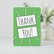 ¡Gracias! Tarjeta de agradecimiento verde capricho