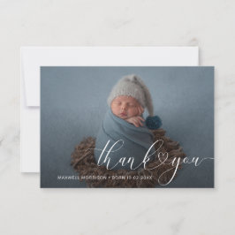 Gracias tarjeta de anuncio de natalidad de corazón