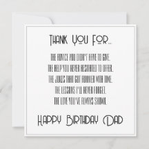 Gracias... Tarjeta de Cumpleaños para Papá con Let