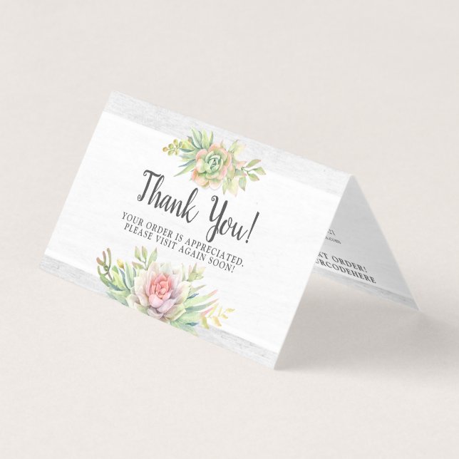 Gracias Tarjeta De Desierto Rústica Suculento De A (Anverso)