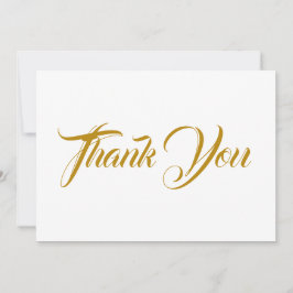 Gracias tarjeta de escritura elegante dorada oscur