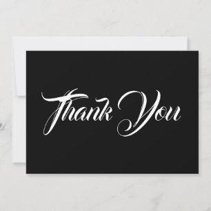 Gracias, tarjeta de escritura elegante en blanco n