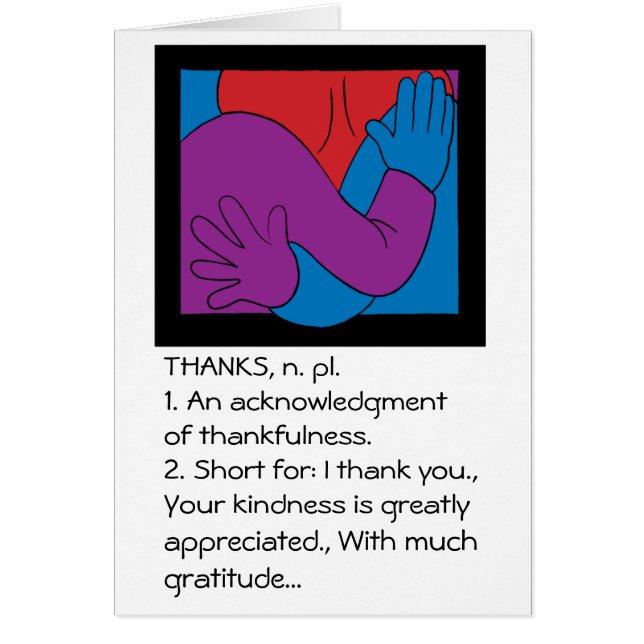 Gracias tarjeta de felicitación (Frente)