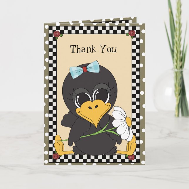 Gracias tarjeta de felicitación de Crow (Anverso)