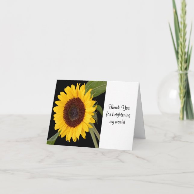 Gracias tarjeta de felicitación de girasol - Graci (Anverso)