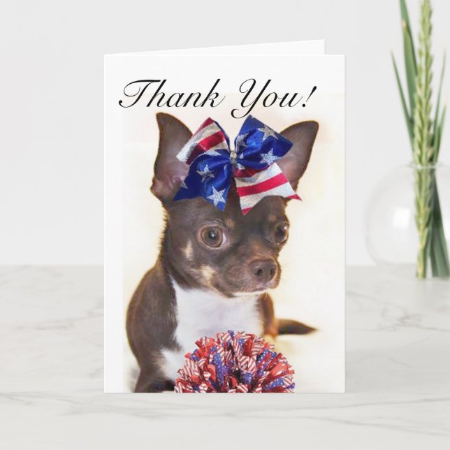 Gracias tarjeta de felicitación de la chihuahua de (Anverso)