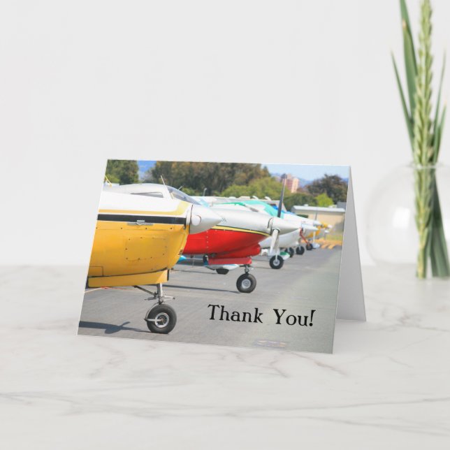 Gracias tarjeta de felicitación de los aeroplanos (Anverso)
