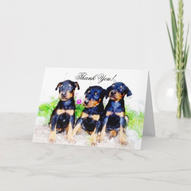 Gracias tarjeta de felicitación de los perritos (Anverso)