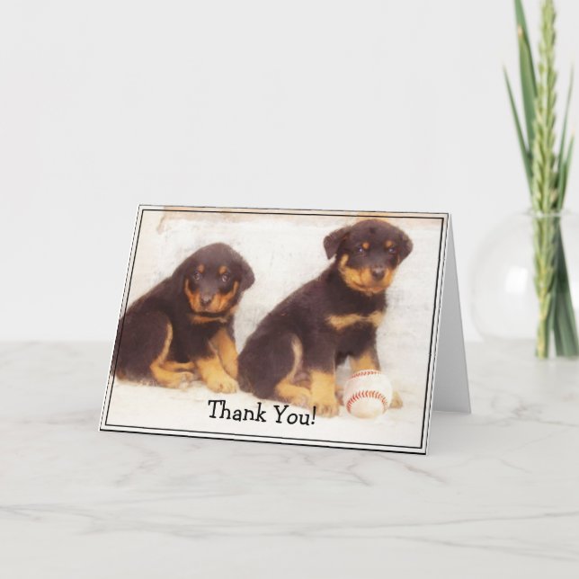 Gracias tarjeta de felicitación de Rottweiler (Anverso)