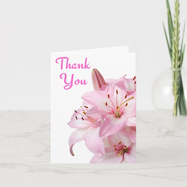 Gracias Tarjeta de felicitación Lirio de Día Rosad (Anverso)