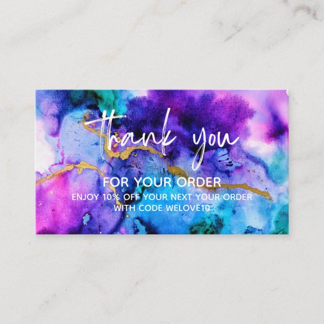 Gracias tarjeta de fidelidad Gold Blue Purple 2 (Anverso)