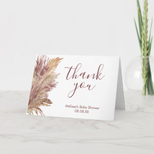 Gracias Tarjeta De Foto Boho Pampas Grass Mauve Pi