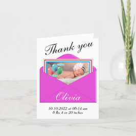Gracias tarjeta de foto de anuncio de nacimiento