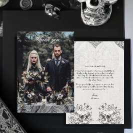 Gracias tarjeta de foto de Vintage Gothic Boda Sku
