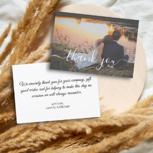 gracias tarjeta de foto mínima de boda digital