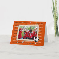 Gracias tarjeta de foto para entrenador de fútbol