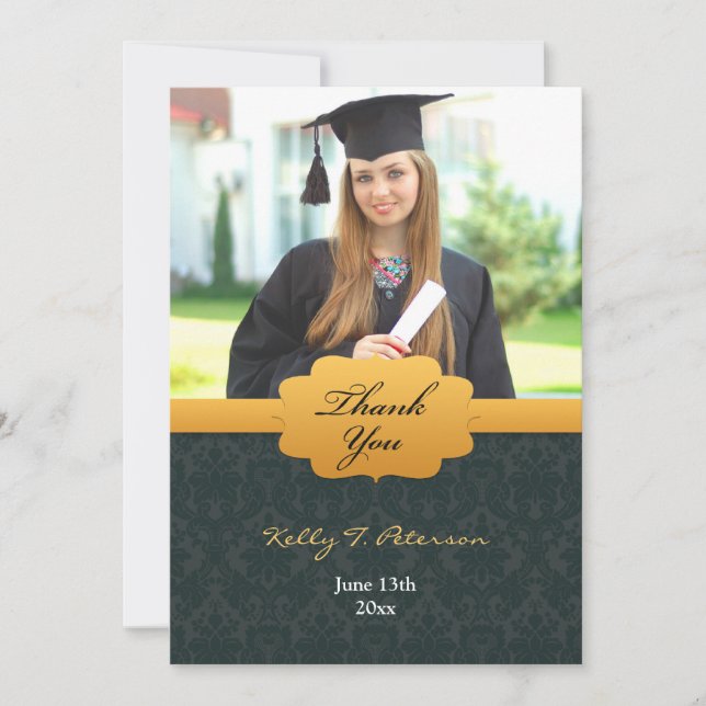 Gracias tarjeta de fotos Black Gold (Anverso)