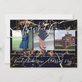 Gracias tarjeta de graduación 3 x Collage de fotos