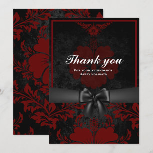 Gracias tarjeta de invitación floral roja