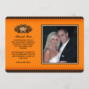 Gracias tarjeta de la foto - naranja y negro