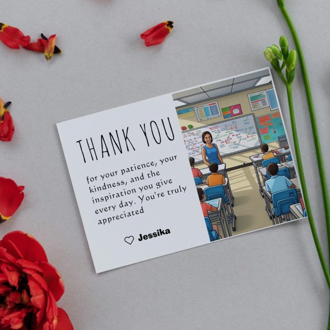 Gracias Tarjeta de Maestra Elegante Diseño de Apre (Subido por el creador)