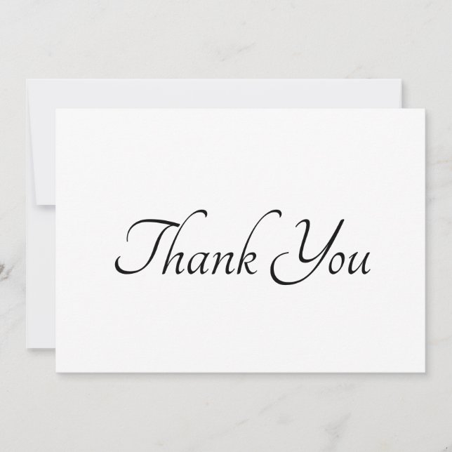 Gracias tarjeta de moda elegante de escritura blan (Anverso)