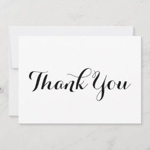 Gracias tarjeta de moda elegante de escritura blan