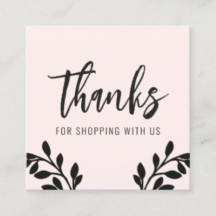 Gracias Tarjeta De Negocios Pink Square De Foliage