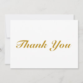 Gracias tarjeta de nota de guión elegante de oro o