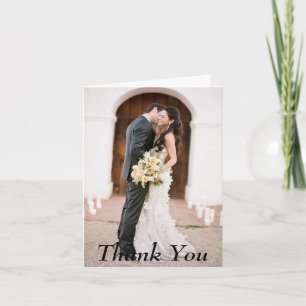 Gracias tarjeta de nota de la boda de la foto