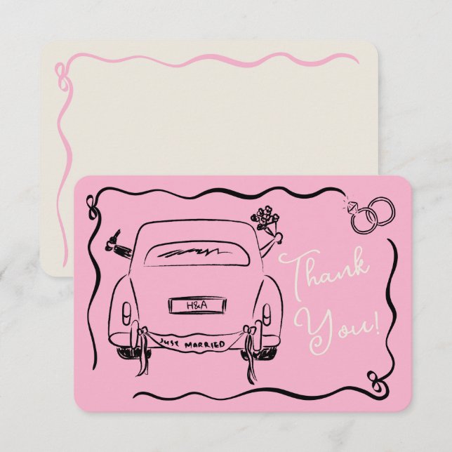 Gracias tarjeta de nota del Boda (Anverso / Reverso)