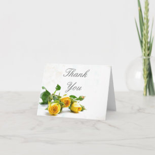 Gracias tarjeta de nota del boda del rosa amarillo