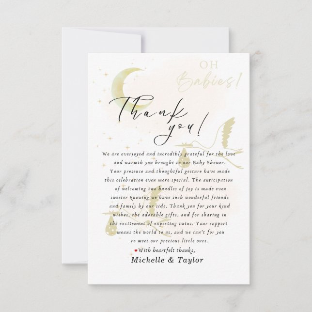 ¡Gracias Tarjeta de Nota Oh Bebés! Tormenta de gem (Anverso)