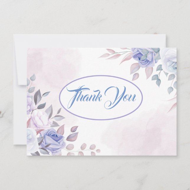 Gracias Tarjeta de nota plana-Floral (Anverso)