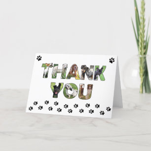 Gracias tarjeta de perro - pintura al óleo diseño 