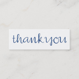 Gracias tarjeta de presentación azul cursiva