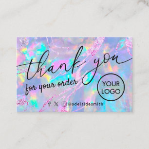 gracias tarjeta de presentación de textura opal