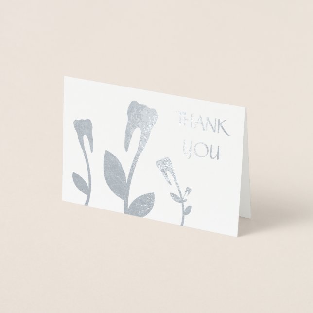 GRACIAS Tarjeta de Relieve metalizado de dientes f (Anverso)