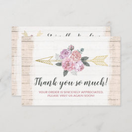 Gracias Tarjeta de Rubor Rustic Bohemian Floral Ar