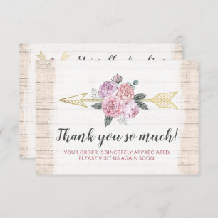 Gracias Tarjeta de Rubor Rustic Bohemian Floral Ar