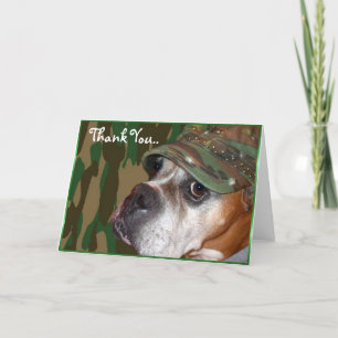 Gracias Tarjeta de saludo de perro boxeador milita