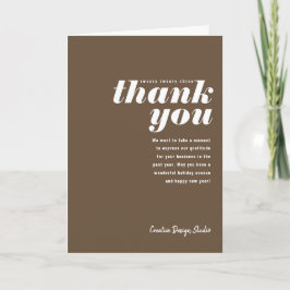 Gracias tarjeta de vacaciones de negocios plegada 