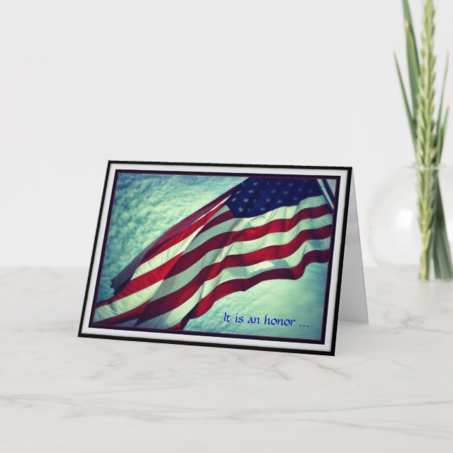 Gracias tarjeta del día de veteranos (Anverso)